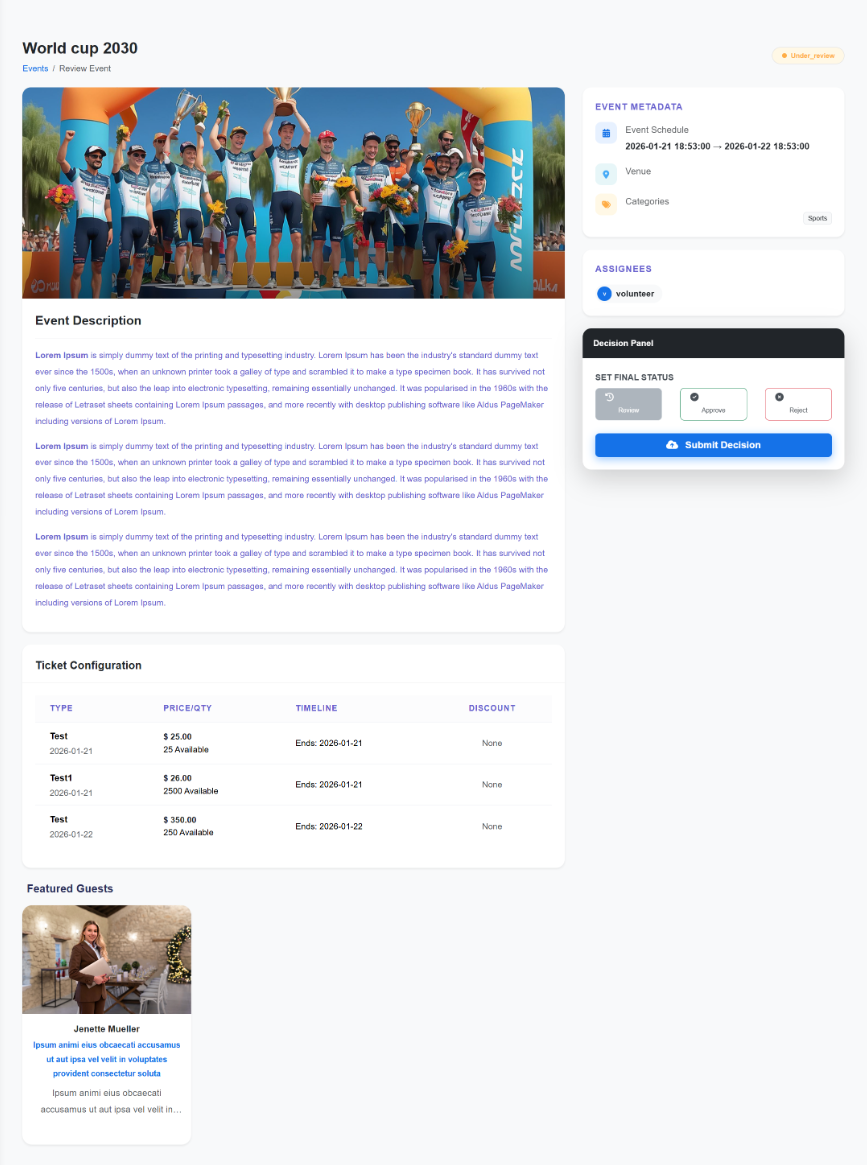 Detailed Event Audit View