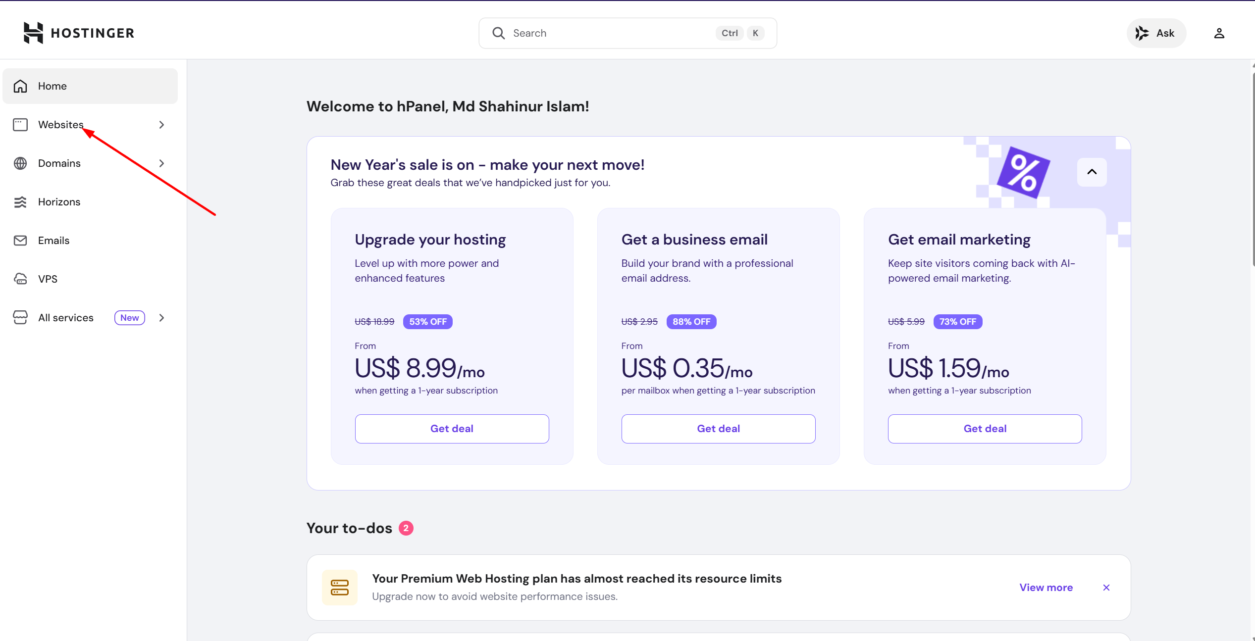 Hostinger File Manager Access