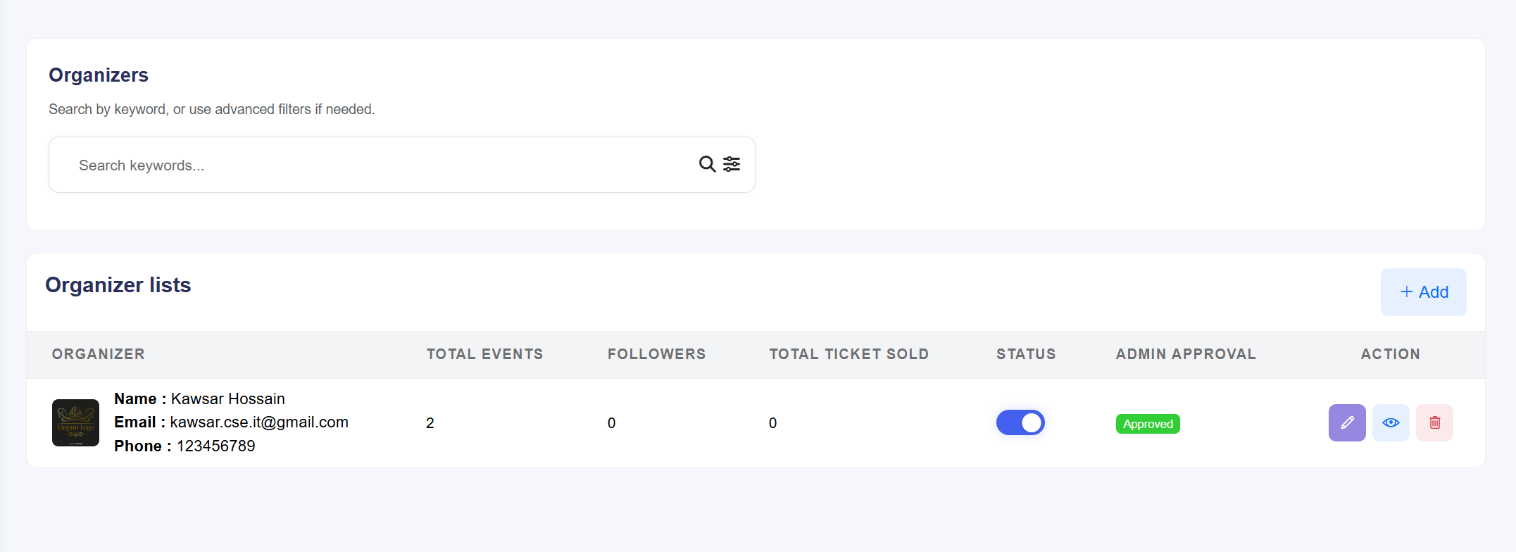 All Organizers Management